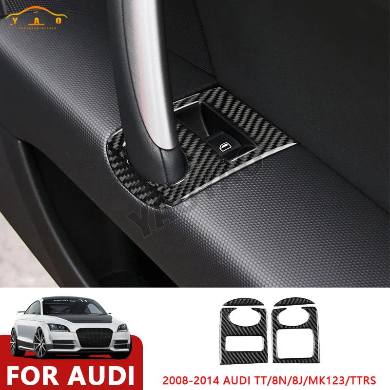 

Carbon Fiber For Audi TT 8N 8J MK123 TTRS 2008-2014 Window Lift Panel Decoration Cover Sticker Car Accessories