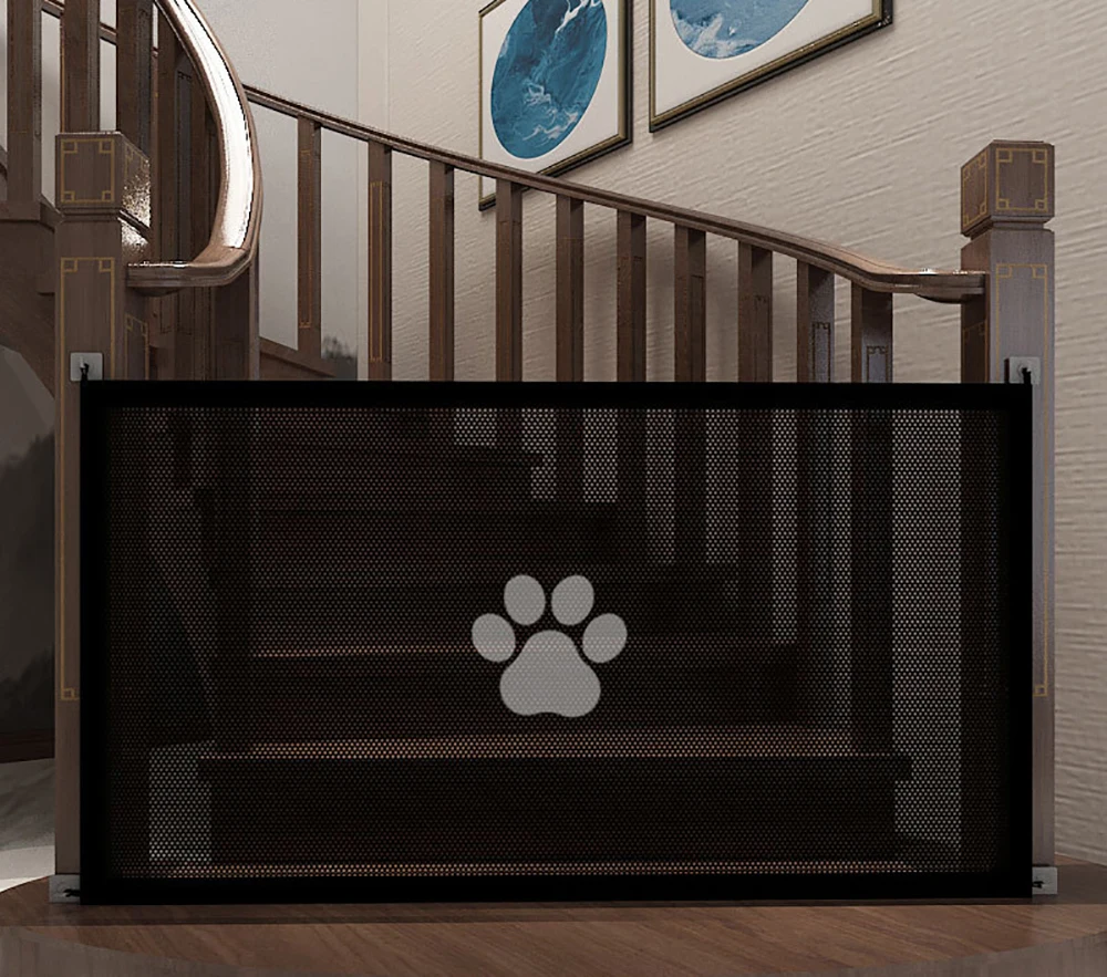 Hundetor für Treppen – Haustierhaus-Bildschirmtür mit 4 Haken, Sicherheitszaunbarriere für den Innenbereich, Haustiertor für Treppen und Katzen – Detail 1