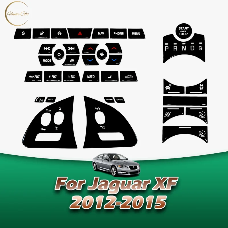 For Jaguar XF Black Button Stickers 2012 2013 2014 2015 Sticky Button Solution For Jaguar XF X250 Accessories Car Modification