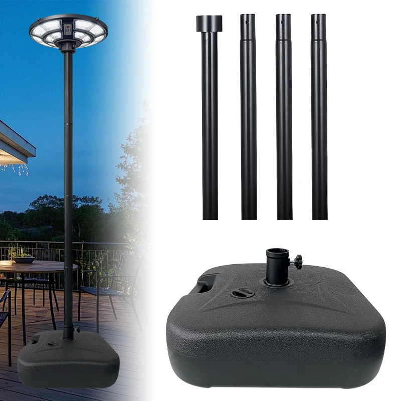 Multifunctional Wat Tank with Lamp Pole Set and Outdoor Lamp Holder with Adjustable Height