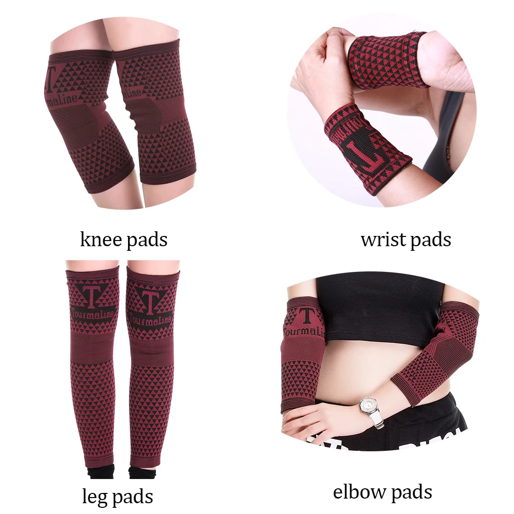 8Pcs Tourmaline Magnetic Therapy  Wrist Belt Leg Ankle  Support Kneepad Elbow Set Pain Relief