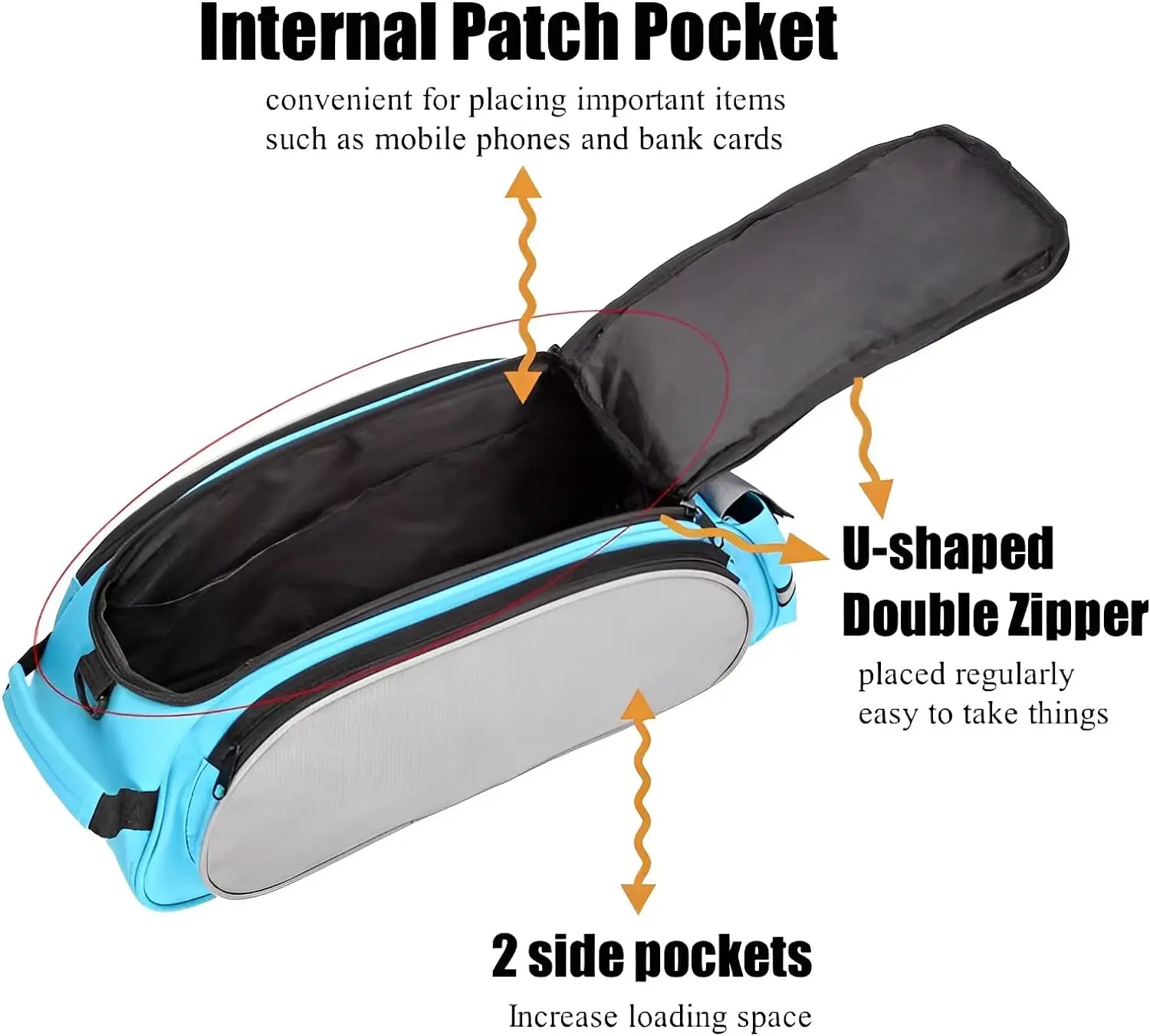 Bike Bag Rear Rack Bag Universal Bike Seat Bag with Removable Shoulder Strap Large Capacity Bicycle Storage Bag