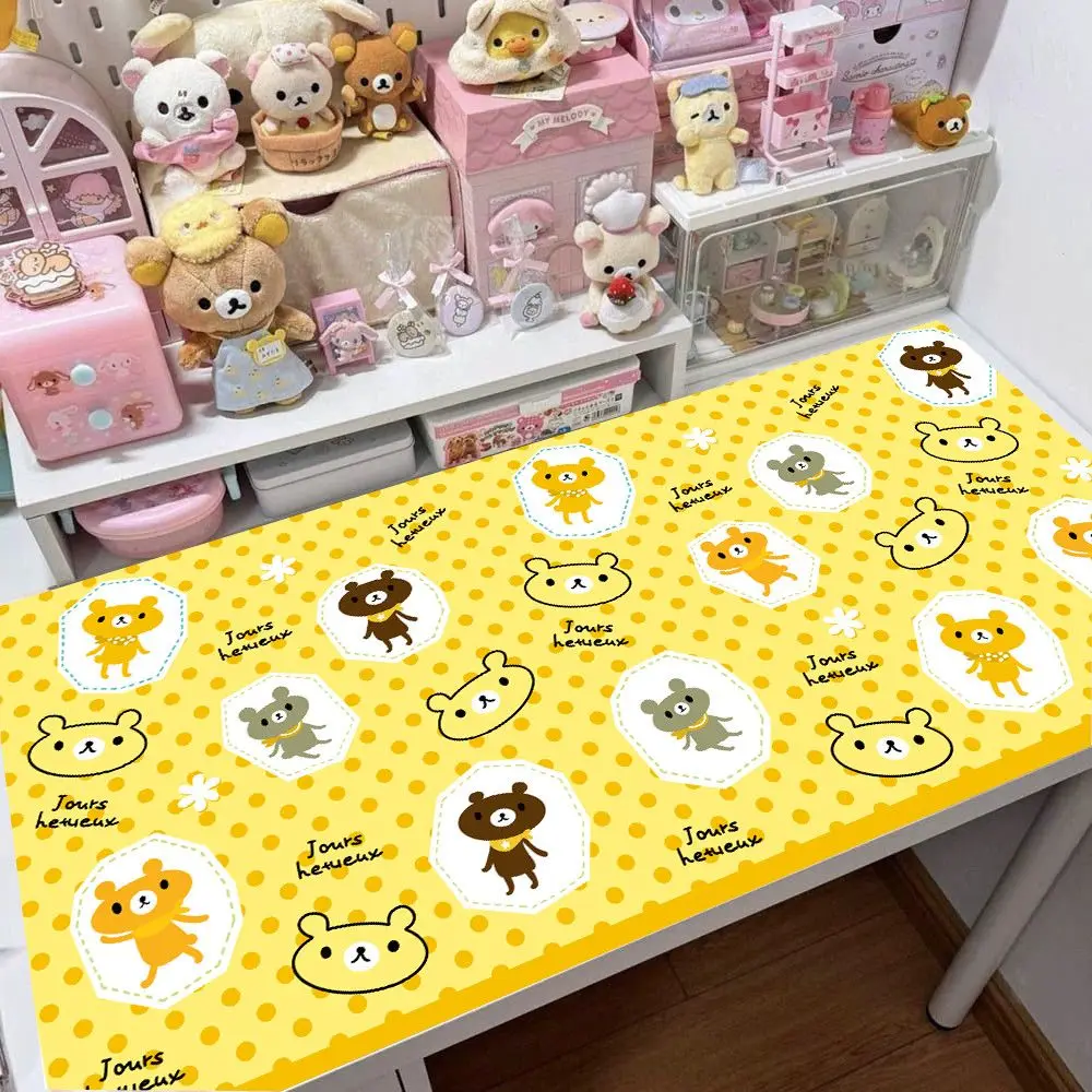 Ins اليابانية أنيمي الكرتون جلد كبير XXL لطيف Kawaii الكرتون ماوس الكمبيوتر لوحة المفاتيح الكمبيوتر المحمول وسادة طاولة طعام سطح المكتب حصيرة