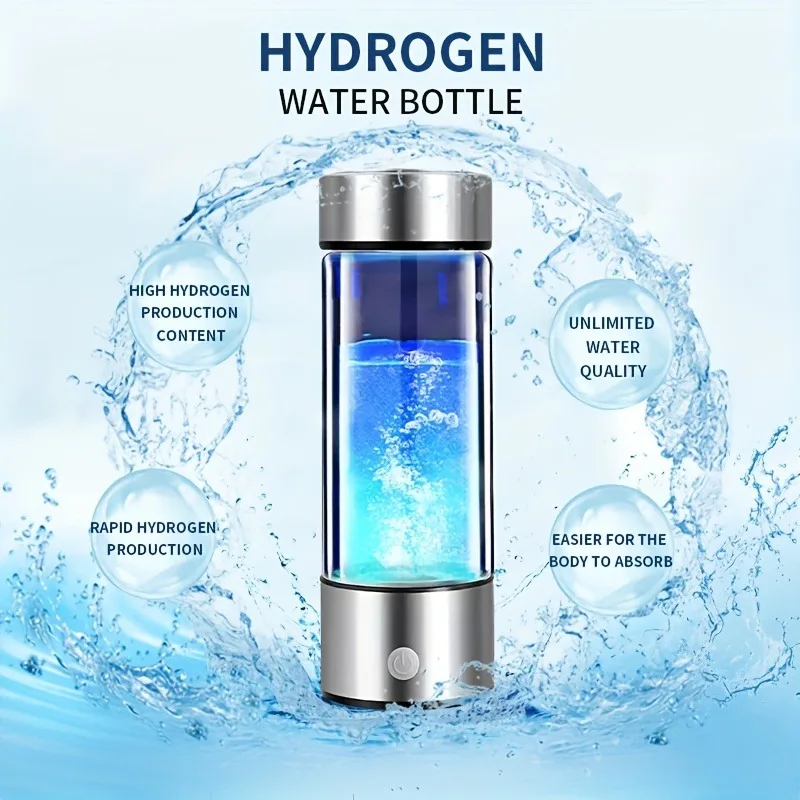 1800PPB Hydrogen water bottle,hydrogen water generator,420ML portable hydrogen generator 3Min quick electrolysis Health Cup