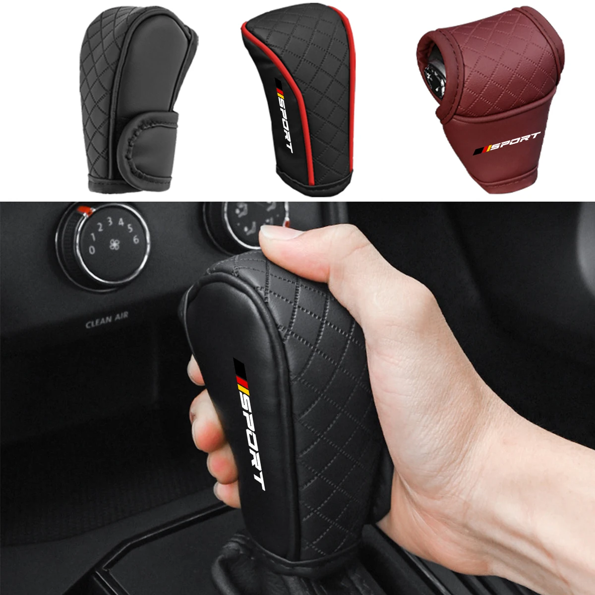 PU Leder Auto Shift Griff Abdeckung Schalthebel Dekor Schutzhülle Für Audi Für BMW Für Mercedes Benz Für VW Für Ford
