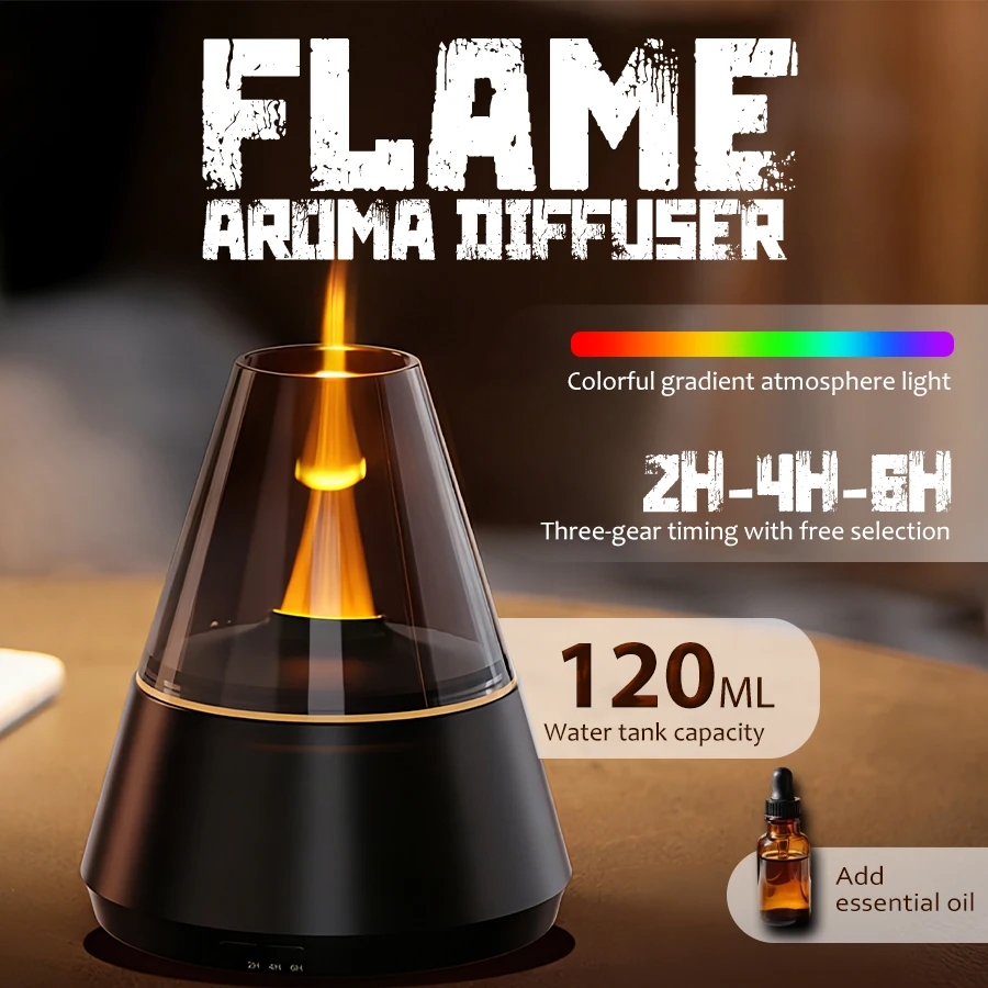 LED-Kerzen-Aroma-Diffusor, 7-Farben-Licht, 3 Timer, Leiser Kaltnebel-Luftbefeuchter für Zuhause, Auto, Büro