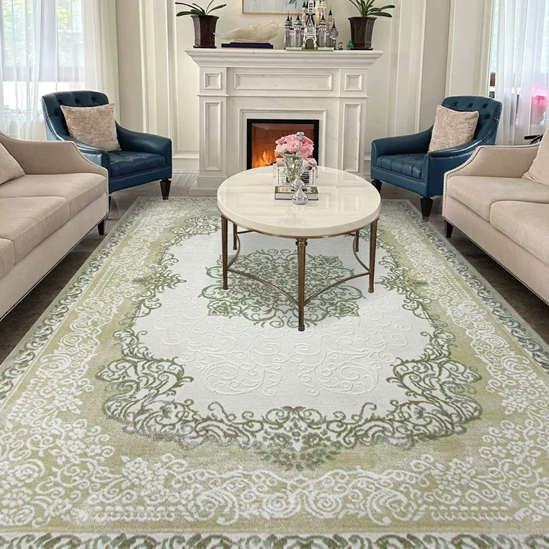 

French Style Light Luxury Living Room Carpet Retro Relief Rugs For Bedroom Home Decor Sofa Table Floor Mat Europe Study Area Rug