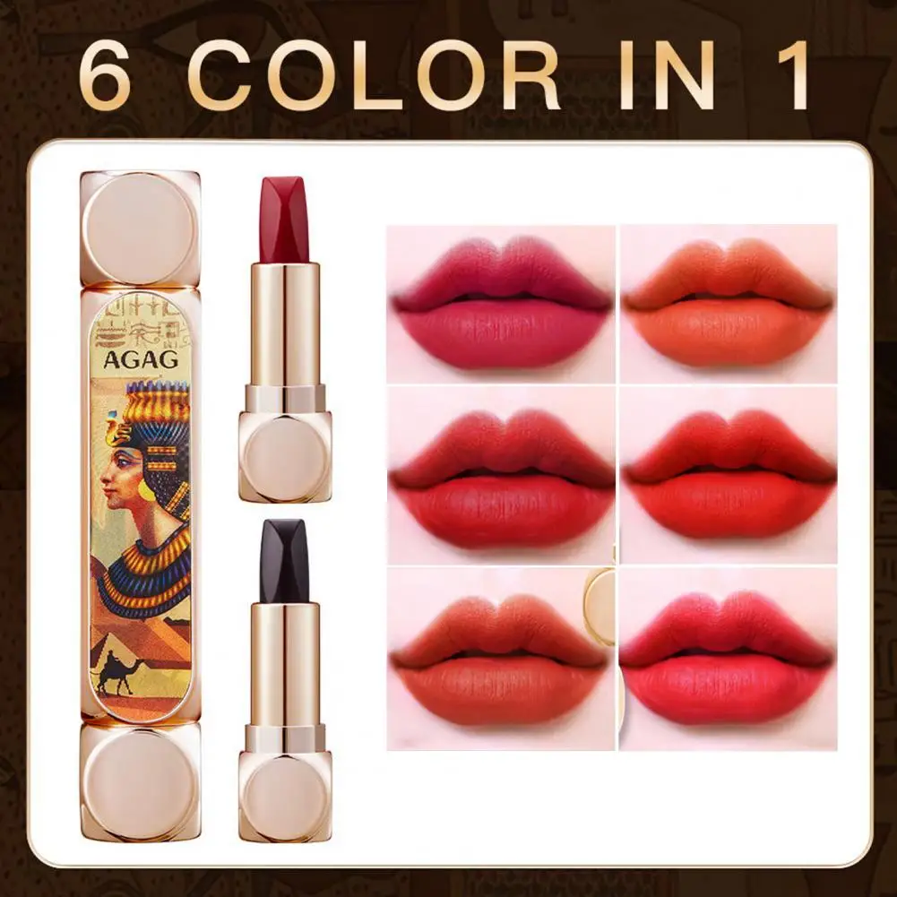 3.8g+3.8g Fashion Lip Gloss  Egyptian Style Rich Color Women Lipstick  Non-stick Cup Girls Matte Lipstick