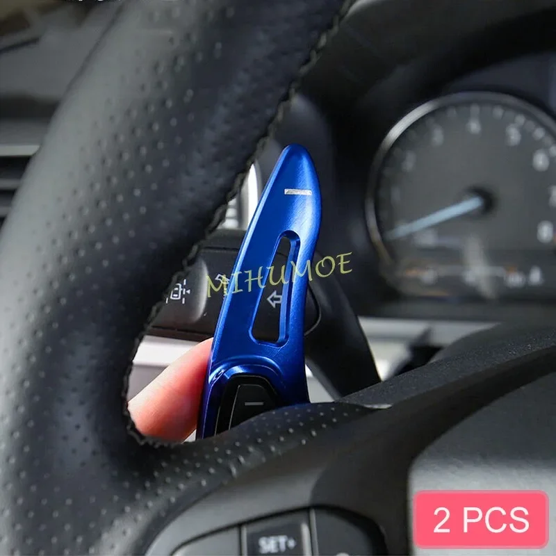 Aluminum Steering Wheel Paddle Shifter Extension Gear Shift Trims For Ford Explorer 2020 2021 2022 2023 Blue