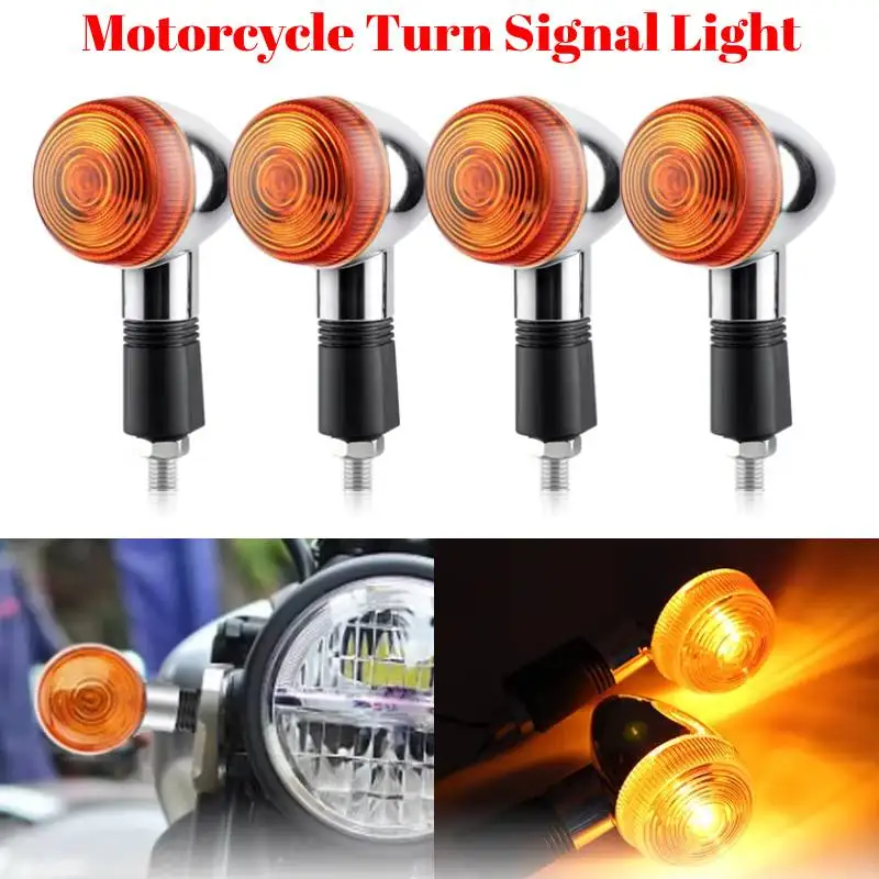 Sinais de volta da motocicleta luzes âmbar universal 12v 10mm moto lâmpada indicador sinais volta para honda para yamaha scooter cafe racer
