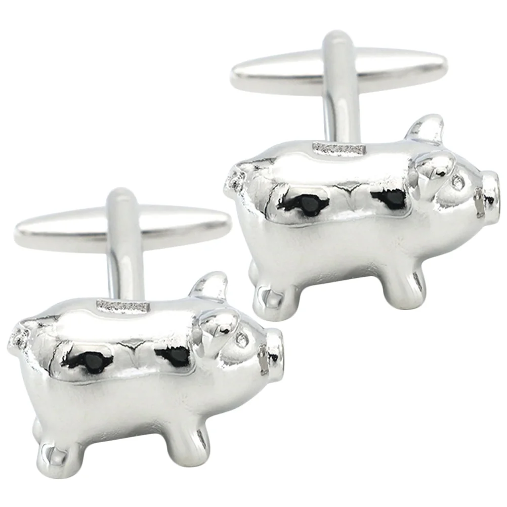 

1Pair Pig Cufflinks Creative Funny Metal Shirt Sleeve Buckle for Business Wedding Anniversary Suit Accessories Gift for Men