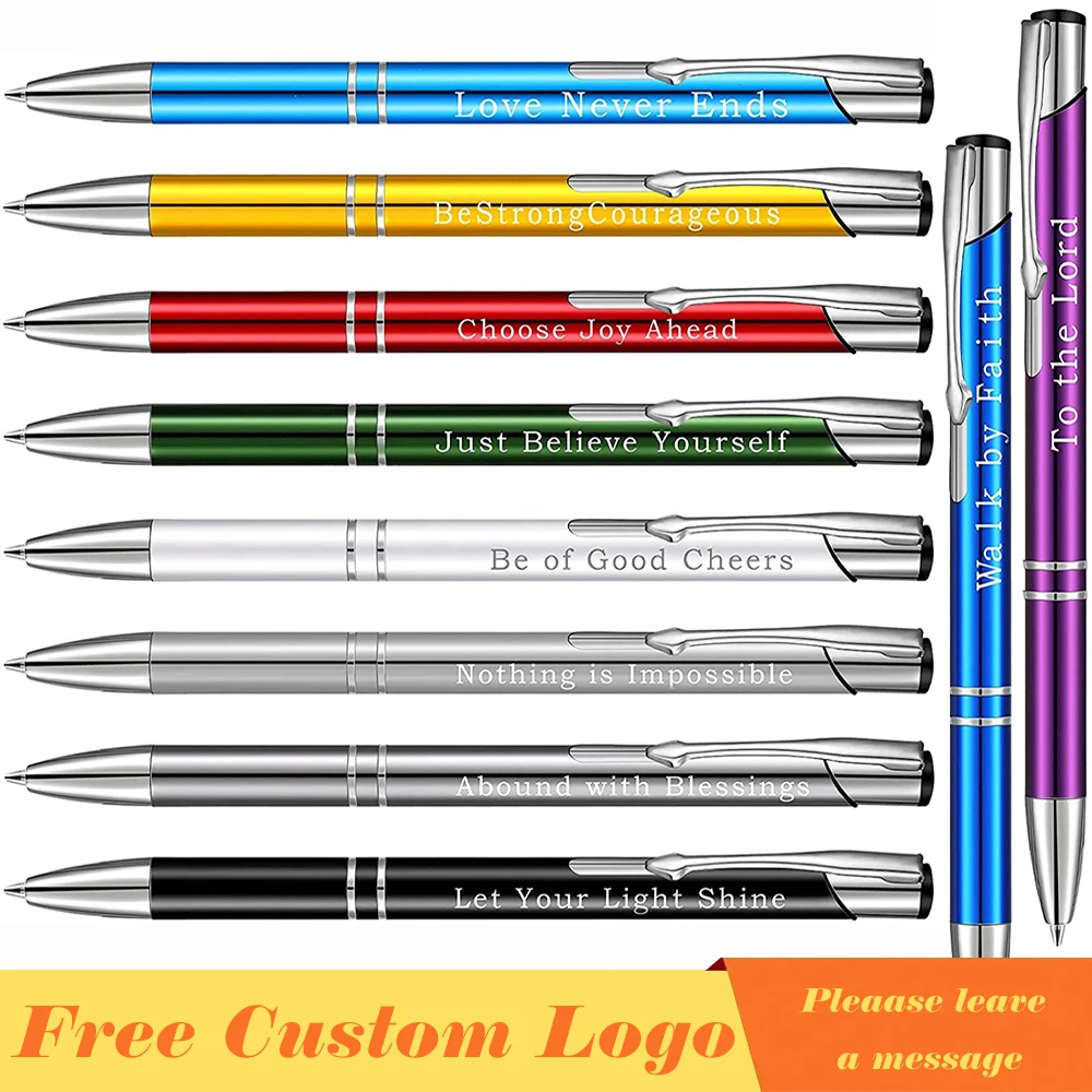 

10pcs/lot Metal Ballpoint Pen Student Exam Signature Writing School Office Stationery Business Advertising Gift Free Custom Logo