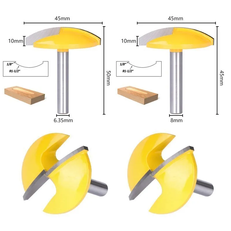 6/8/6.35/12.7mm mała miska trzpienia frez 1/4 1/2*1-3/4 do szerokiego noża drzwiowego narzędzie do drewna konstrukcji ostrza