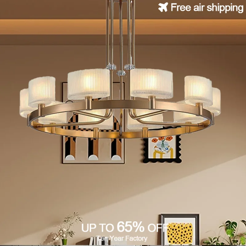 

European Style Modern Luxury Glass Chandelier with LED Lights for Living Room and Dining Room Ceiling Home Decoration