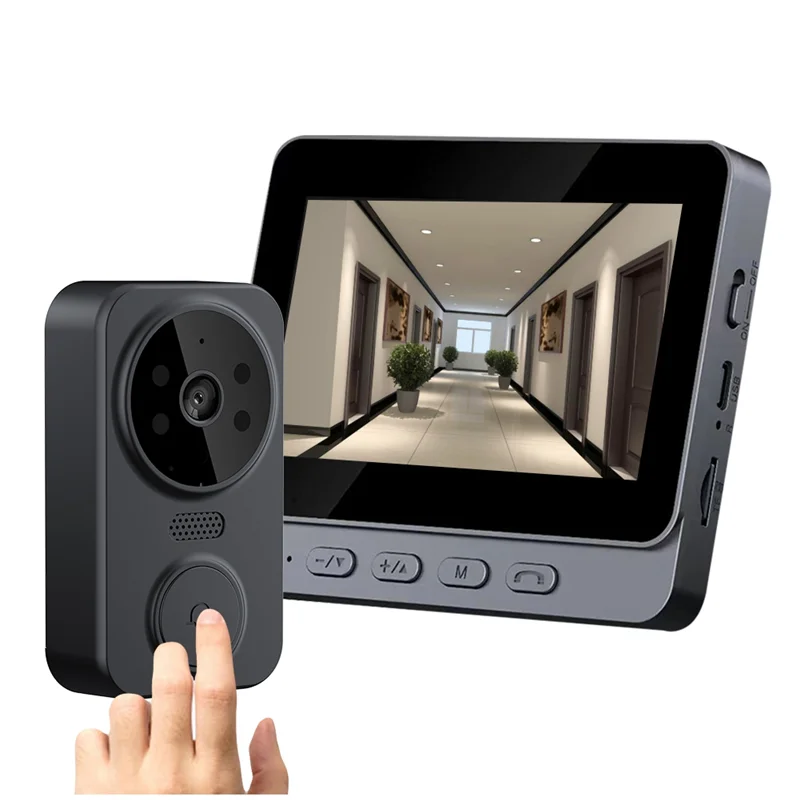 Videocitofono Telecamera notturna HD USB C 2.4Ghz 2 vie Voice 1080P Obiettivo grandangolare Videocitofono per appartamento domestico-A31R