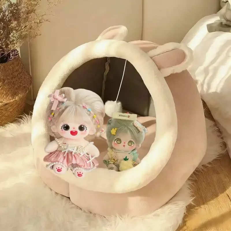 Stuffed 20cm Cotton Doll Sleeping Bag Cute Tent Soft Bed Two Dolls Can Be Used Together Adults and Children to Collect as Gifts view 4