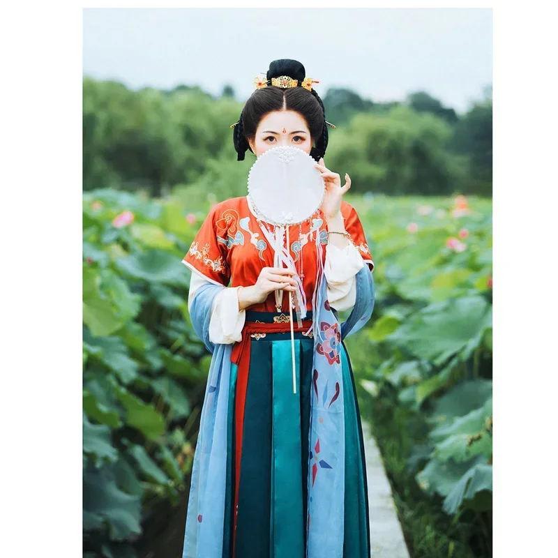 

Dunhuang Tang Dynasty Women Fairy Hanfu Dress Chinese Traditional Clothing Festival Folk Stage Hanfu Dress Elegant Cosplay