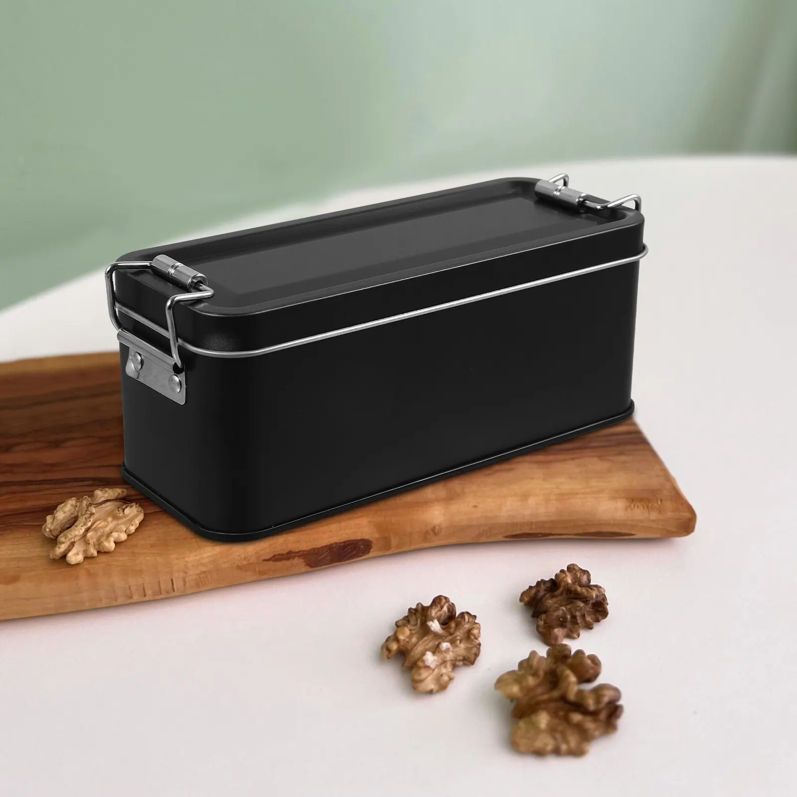 Vintage Tinplate Storage Box with Sealing Lid – Small Metal Canister for Cookies, Tea, Candy & Biscuits