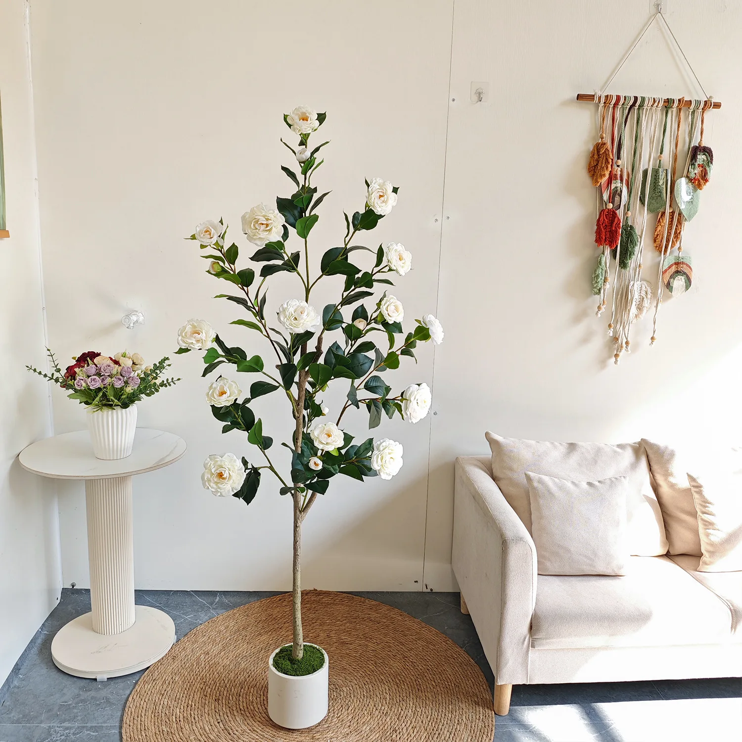 Artificial Camellia Tree 125CM To 195CM Potted Plants Ranging From Large Artificial Plants Home Living Room Garden Decoration