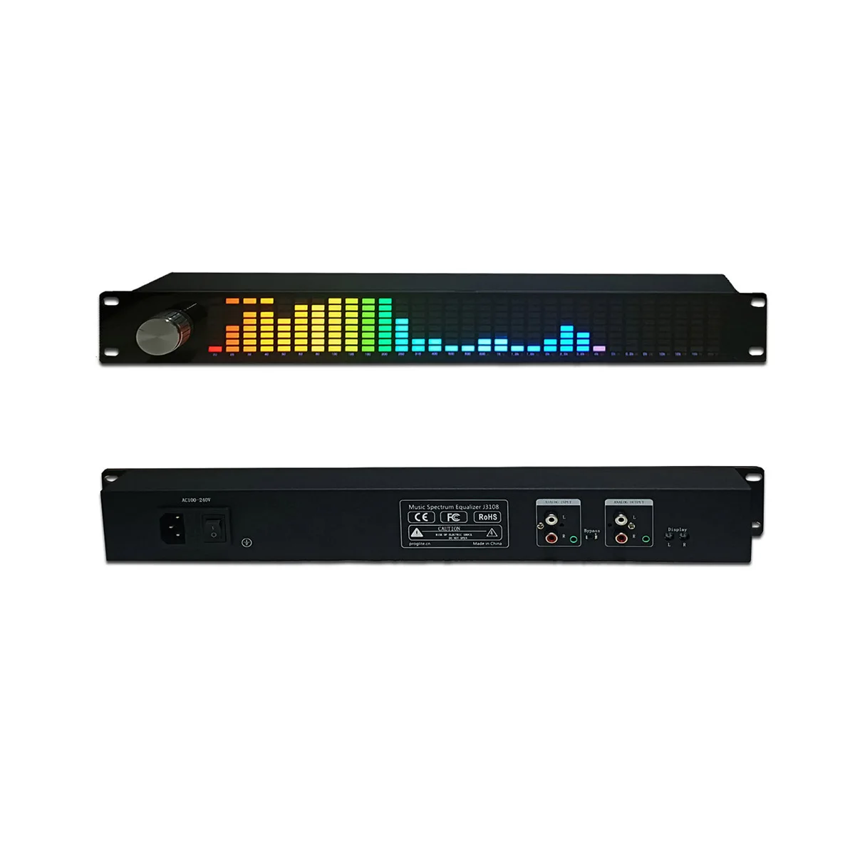 1U Music Spectrum Digital Equalizer EQ tuning LED display Level Indicator balancer Melody Rhythm Light Audio karaoke amplifier