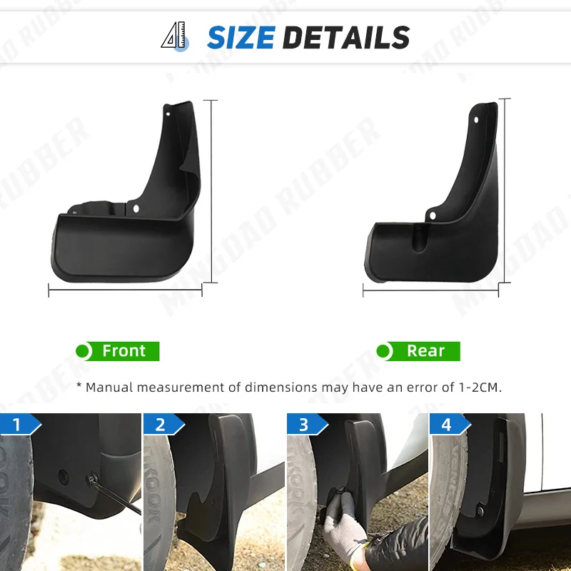 4 PCS Front Rear Car Mudflaps for MG RX8 Fender Mud Guard Flaps Splash Flap Mudguards Accessories