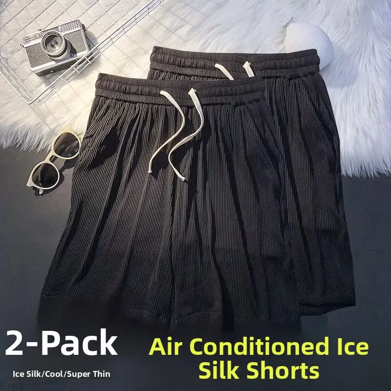 

Ice Silk Casual orts Women's Summer Thin Qui Dry Loose Beach Five-Quarter Large orts Comfortable Breathable Polyester F...