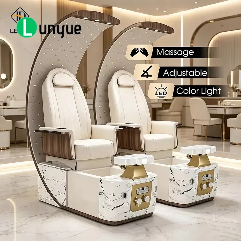 Luxury Modern Electric Spa Pedicure Chair Pink Free Foot Massage Manicure Station with Jet Pump for Nail Beauty
