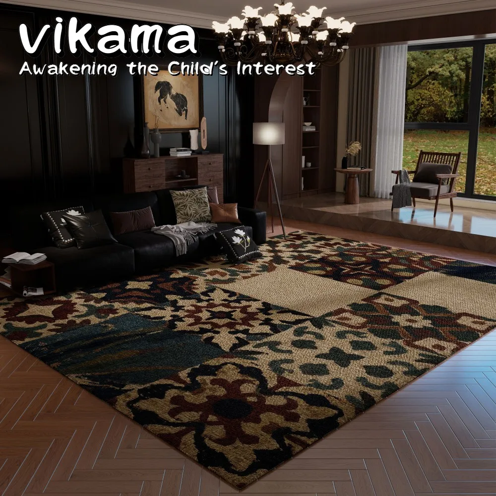 

VIKAMA French Vintage Rug 2025 New Luxury Rug Collection Non-slip and Washable Rug Ideal for Living Rooms, Bedrooms, and Sofas