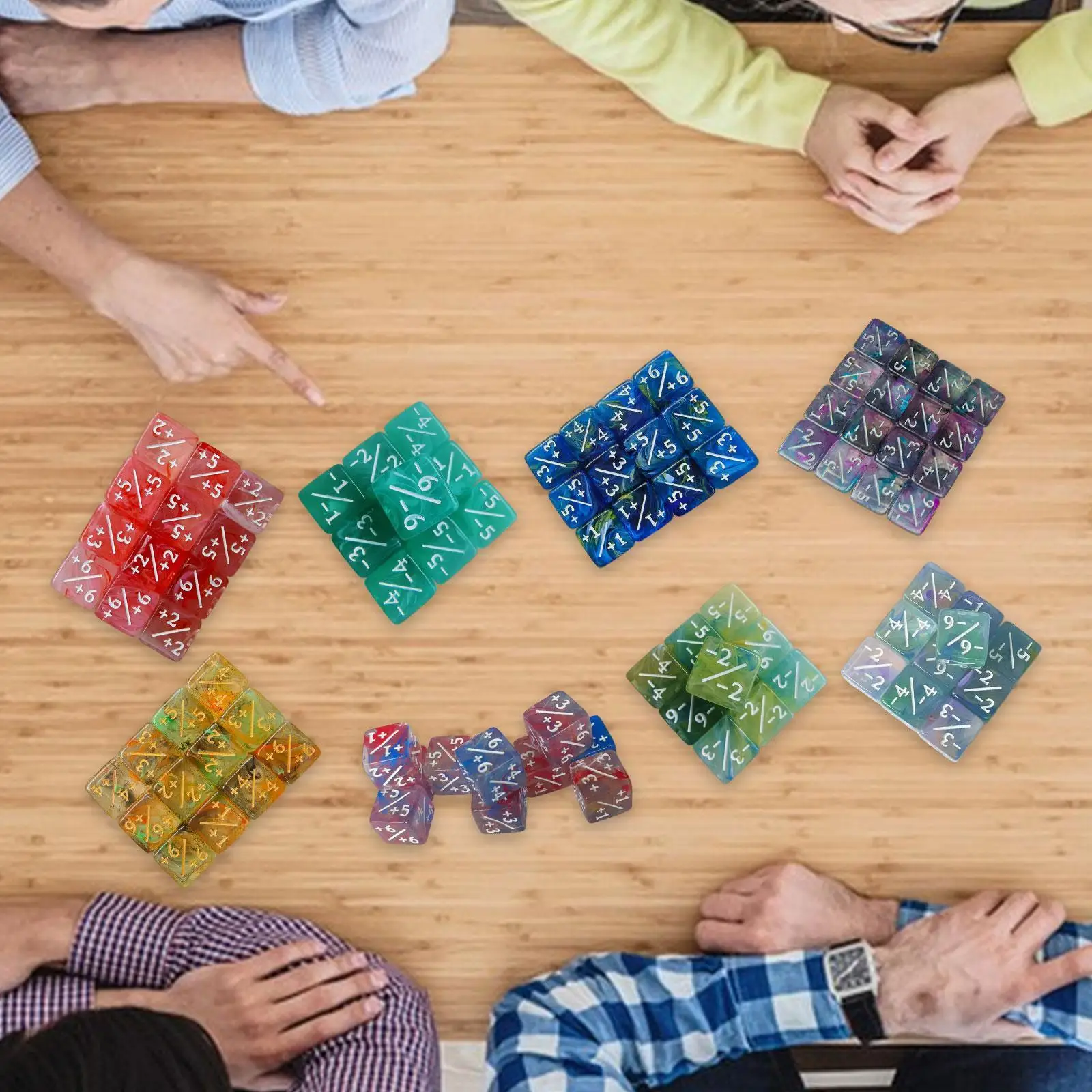 

10 шт. Counter Dice, аксессуары для карточных игр, жетоны для добавления и вычитания, квадратные акриловые цифровые игральные кости, 16 мм