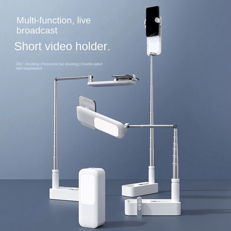 

Mobile Phone Live Broadcast Bracket With Fill Light Mobile Phone Recording Camera Bracket Multi-Function Bracket