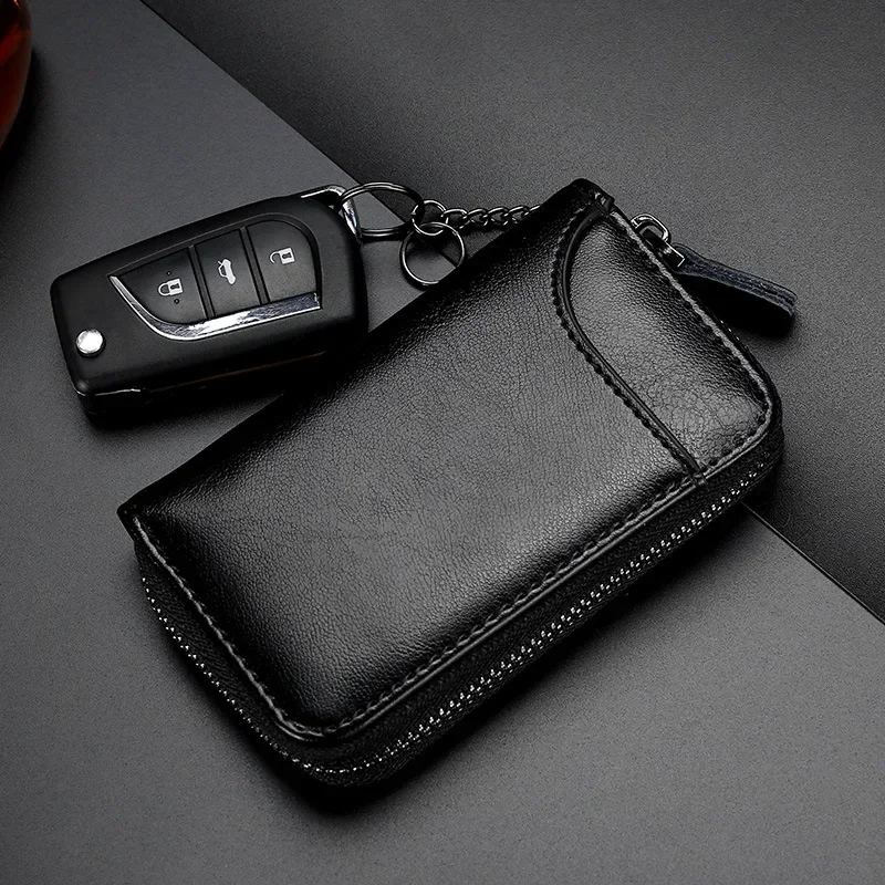 Brelok z prawdziwej skóry Unisex futerał na klucze wielofunkcyjny Organizer portfel etui inteligentny gospodyni mały samochód etui na klucze etui na klucze — zdjęcie 5