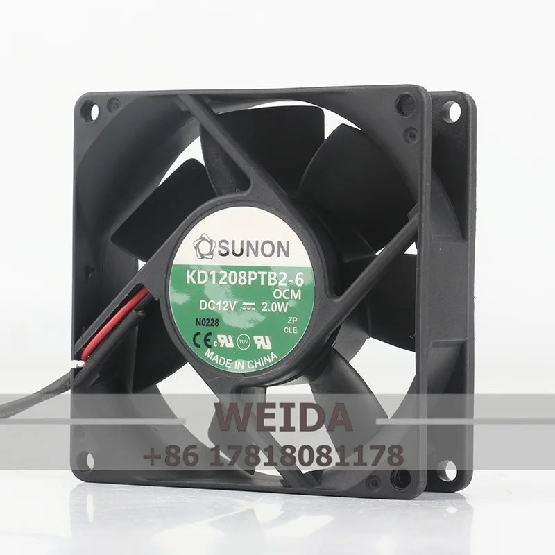 

Jianzhun SUNON 8025 8CM case power supply fan 5V 24V 48V DC12V 2.0W maglev chassis Power converter Mute two-wire KD1208PTB2-6