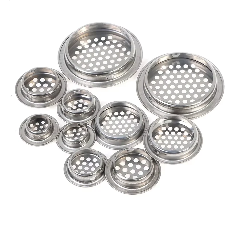 Round cabinet Air duct Vent Dia.19mm-53mm Steel Louver Mesh Hole plug decoration cover Wardrobe grille ventilation systems