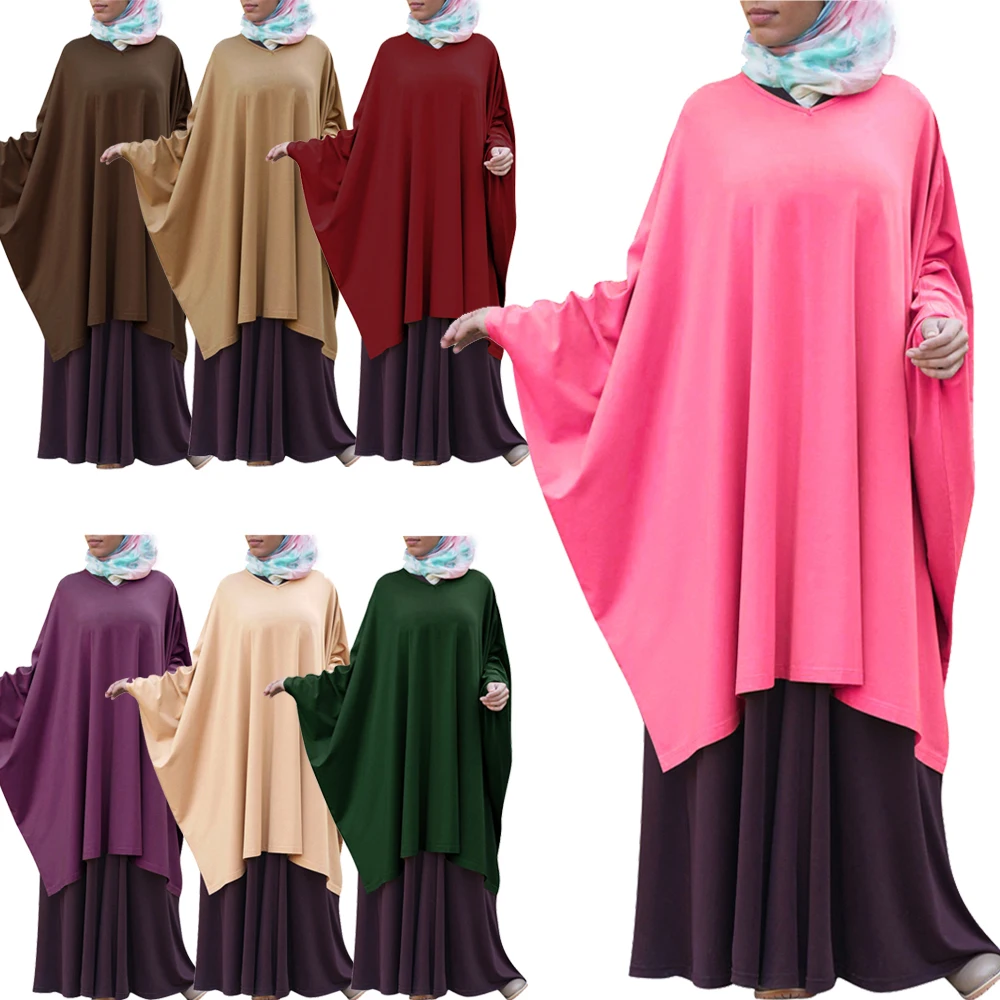 

Traditional Muslim Women Prayer Burkha Large Khimar Hijab Top Shawl Niqab Burqa Arab Cape V-neck Tops Islam Clothing Middle East