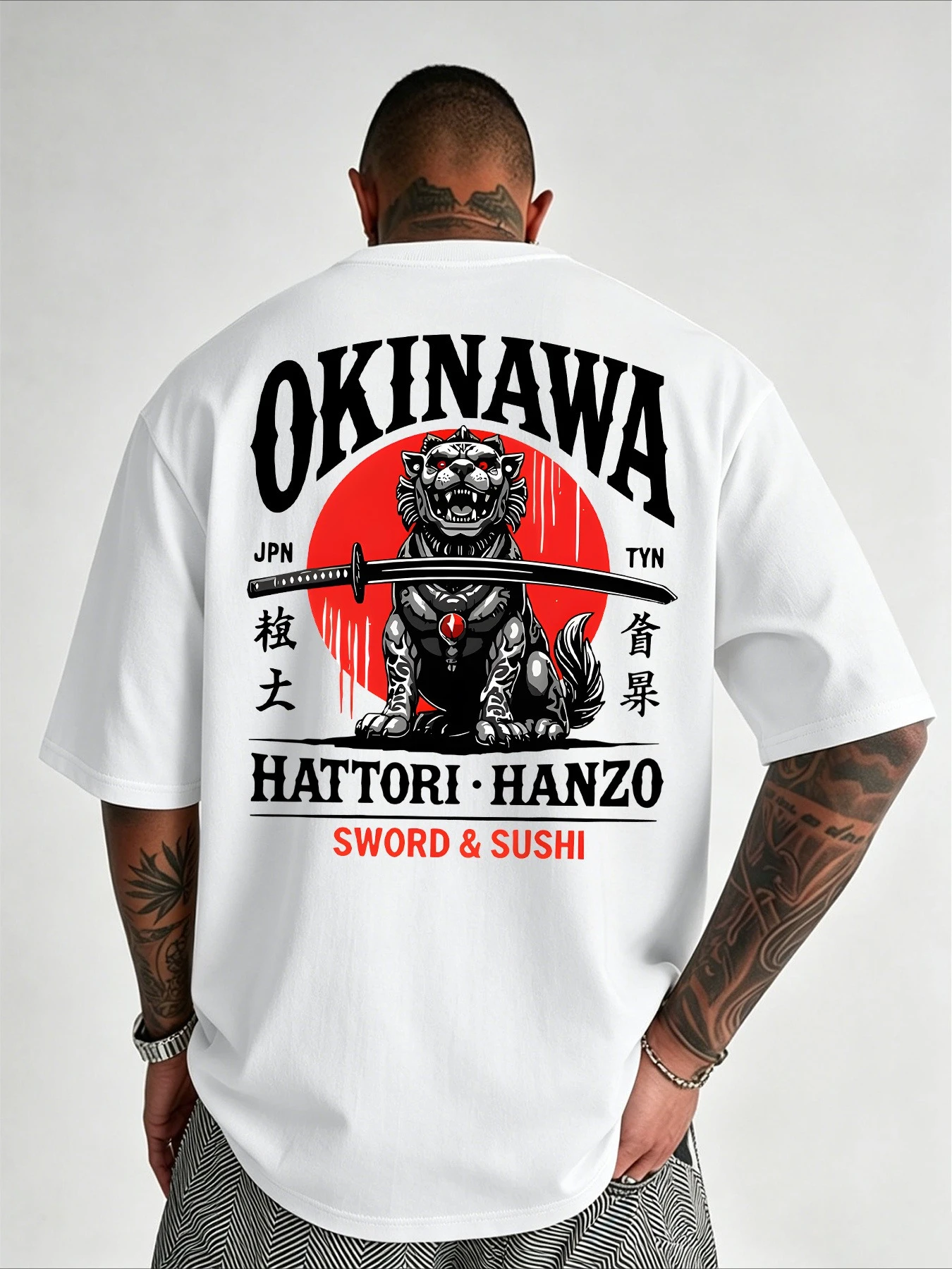 OKINAWA JPN TYN Hattori Hanzo T-Shirt Summer Men Tracksuit O-Neck Pullover Top Breathable Sportswear Harajuku Fashion Streetwear