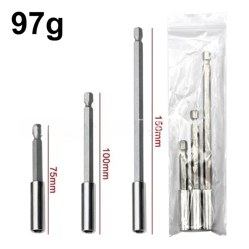 60/75/100/150mm 1/4クイック六角ハンドル延長接続ロッド交換用六角ハンドル延長ロッドバッチヘッドジョイント