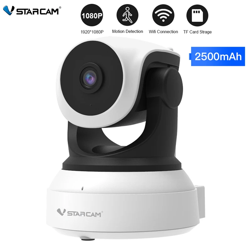 

2MP Wireless Wifi Camera Indoor 1080P Night Vision Tracking Surveillance Security Rechargeable Battery Baby Monitor Pet Camera