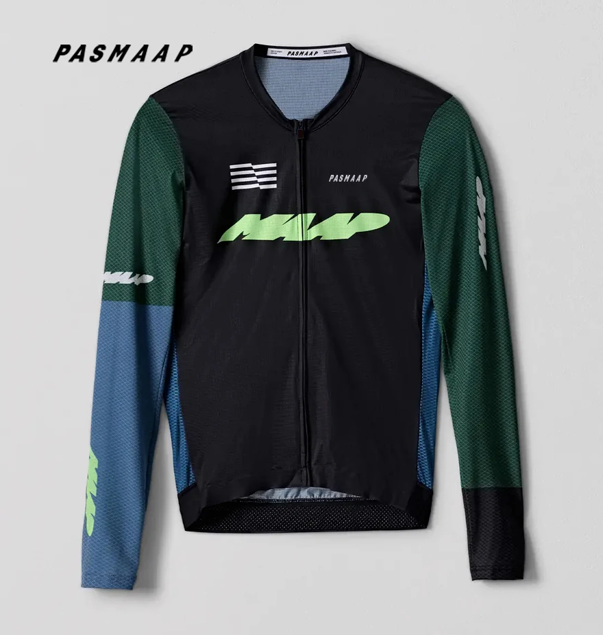 2024 PASMAAP Cycling Jersey Long Sleeve Pro Team Jersey MTB Road Bike Clothing Maillot Ciclismo Hombre Breathable Bicycle Shirts