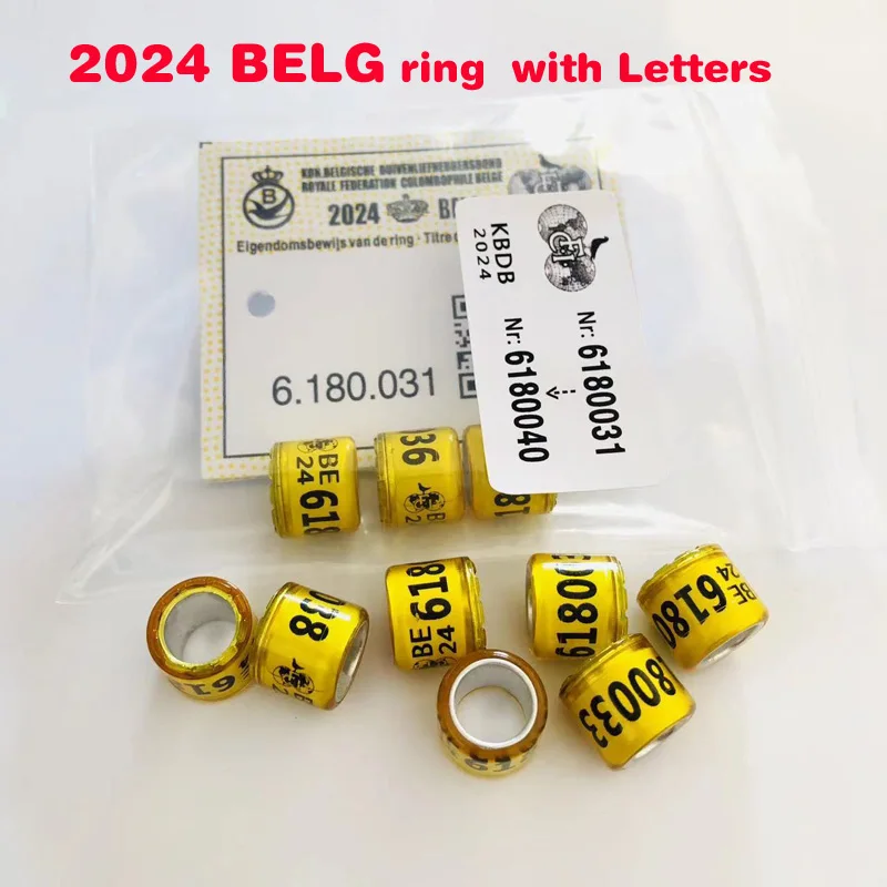 2024 2023 BELG Pigeon Rings With Letters Cards Bird  8mm 10pcs