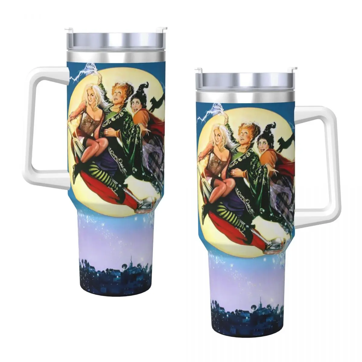 

Stainless Steel Tumbler Sanderson Sisters H-hocues P-pocues Halloween Car Mugs With Straws Camping nsulated Thermal Cups
