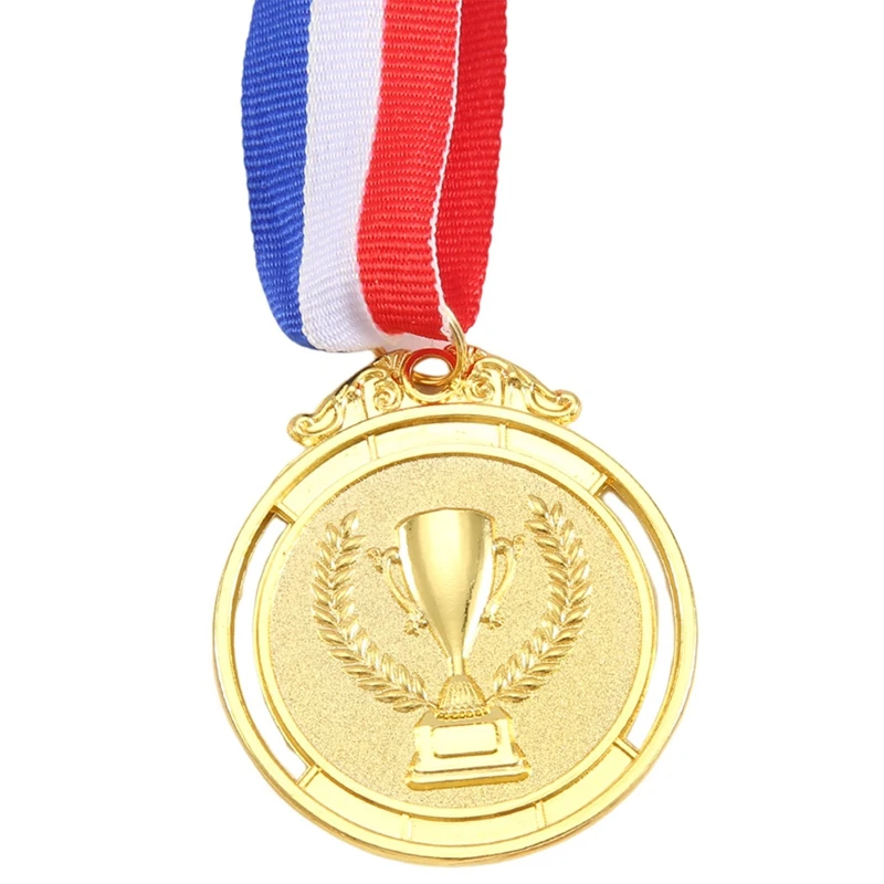 Gold Winner Award Medals With Neck Ribbon Gold Silver Bronze Style For Sports Academics Or Any Competition