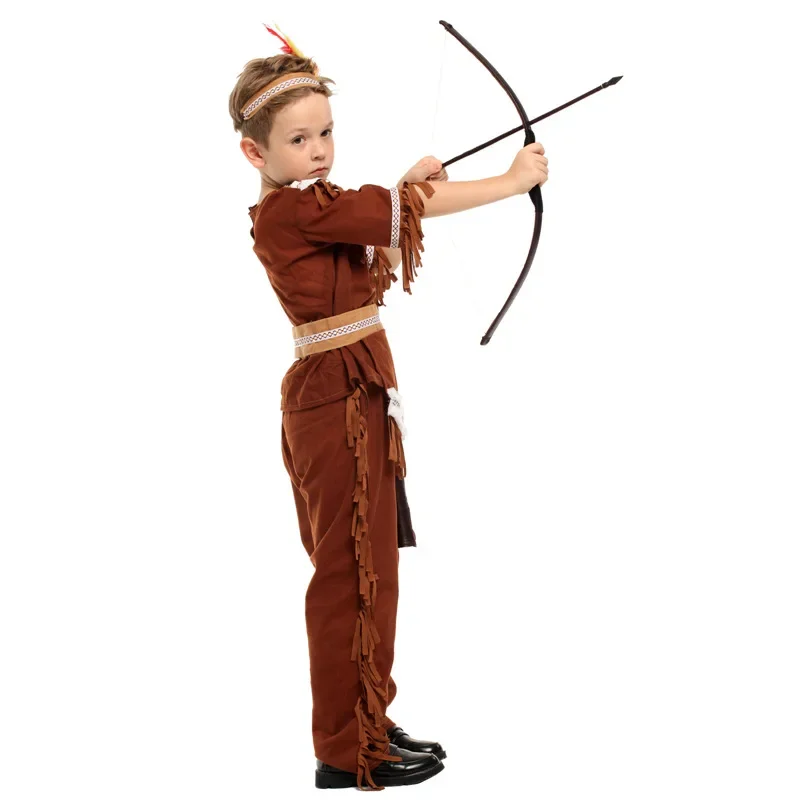 Costume cosplay per bambini Archer Costume da cacciatore indiano per ragazzi Principe cosplay per ragazzi Abiti da festa di carnevale di Halloween Purim