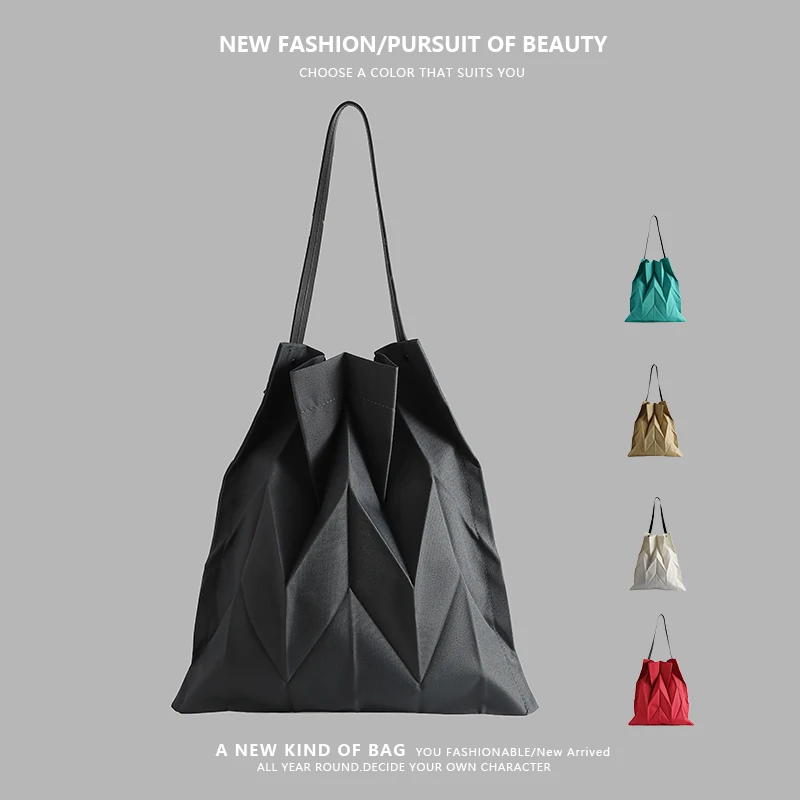 

Foldable Canvas Tote Bag Single oulder Commuter Bag 3D Folded Handbag Briti Sle Soft Handle Casual Buet ape Large Size