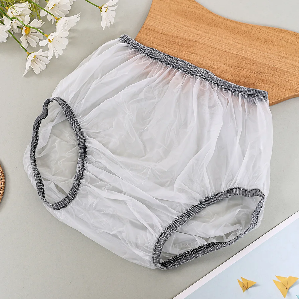 

Anti Leak Proof Underwear Elderly Adult Waterproof Silent ABDL Plastic Diaper Pants Incontinence Washable Reusable Brief PVC TPU