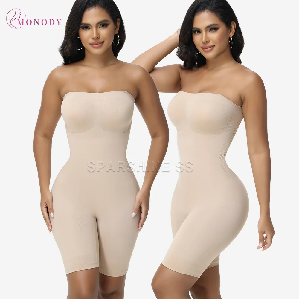 Faja Moldeadora de Cuerpo para Mujer, Bodysuit hasta Medio Muslo, Sin Costuras, Reductor de Abdomen, Levanta Cadera, Prenda Moldeadora Diaria, Mono Moldeador