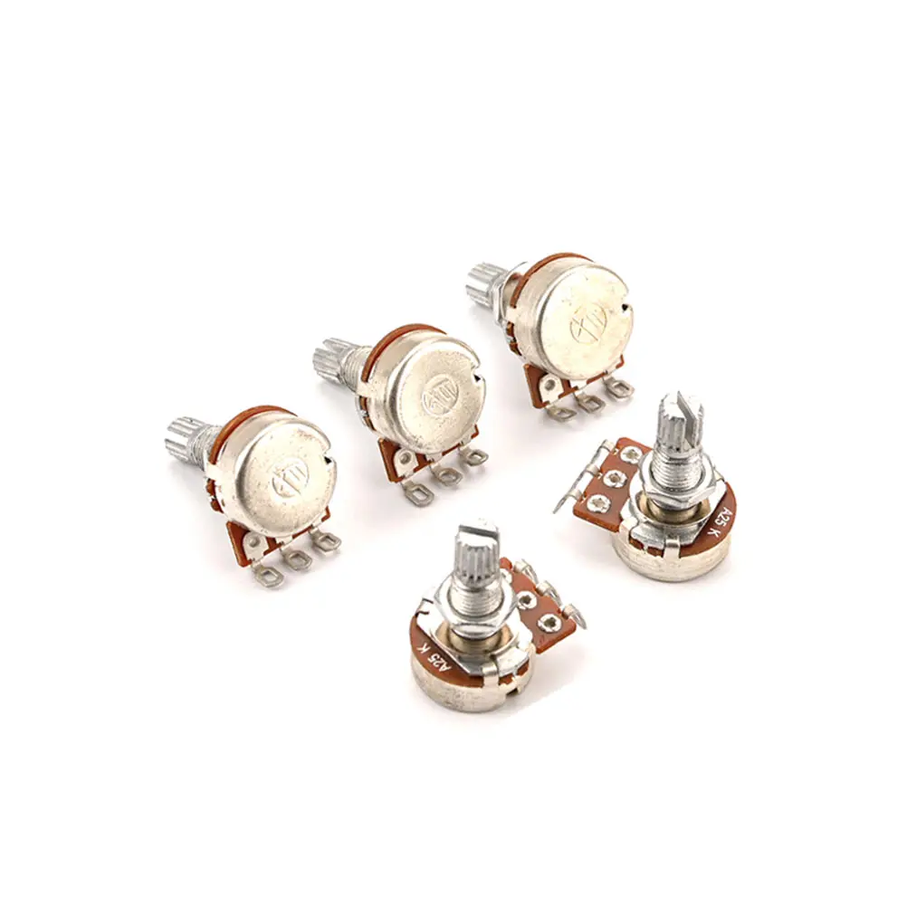 

5 Pcs Guitar Potentiometer A25K Durable Metal Guitar Modification Parts Replacement Parts Small Size Long Lasting Accessories