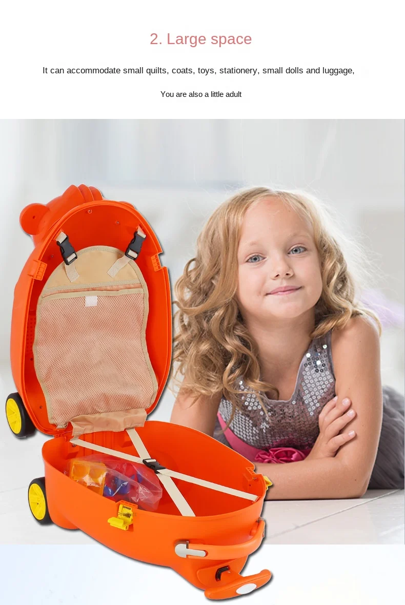 Pull Bar Kinderkoffer Kid's' Bagage Cartoon Speelgoed Reizen Trolley Koffer Huishouden Uit Bouwstenen Opbergdoos