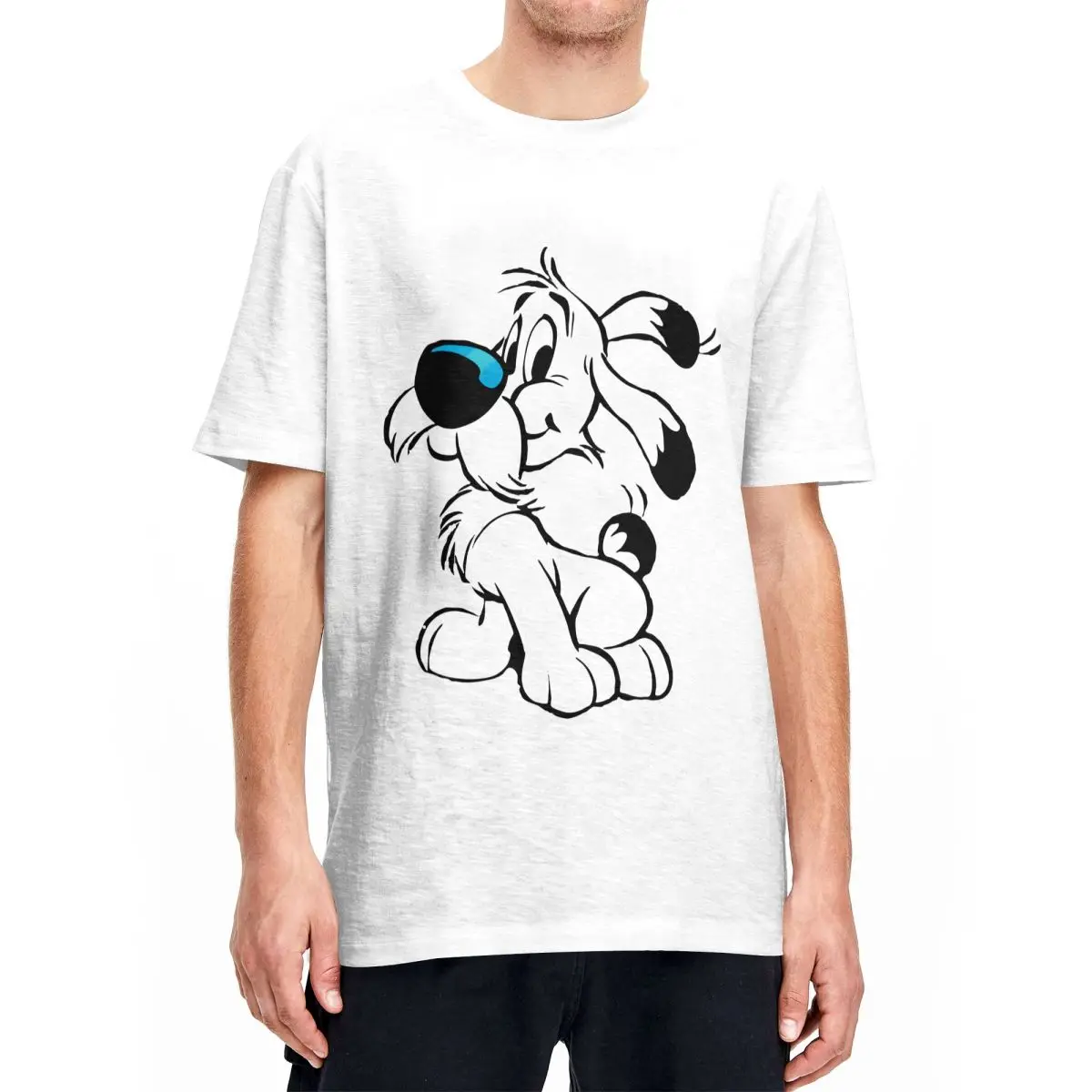 Kawaii Asterix And Obelix T-Shirt Men Cotton Short Sleeve Dogmatix Idefix Ideafix Obelix Dog Crewneck Summer Tops