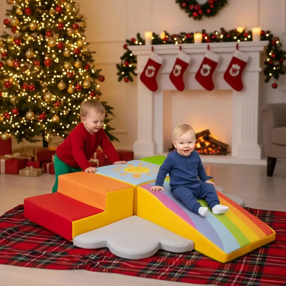 Set di blocchi di schiuma sicuri e coinvolgenti per i più piccoli - Gioco morbido da 6 pezzi per lo sviluppo motoristico, strisciante e riconoscimento dei colori - Clea