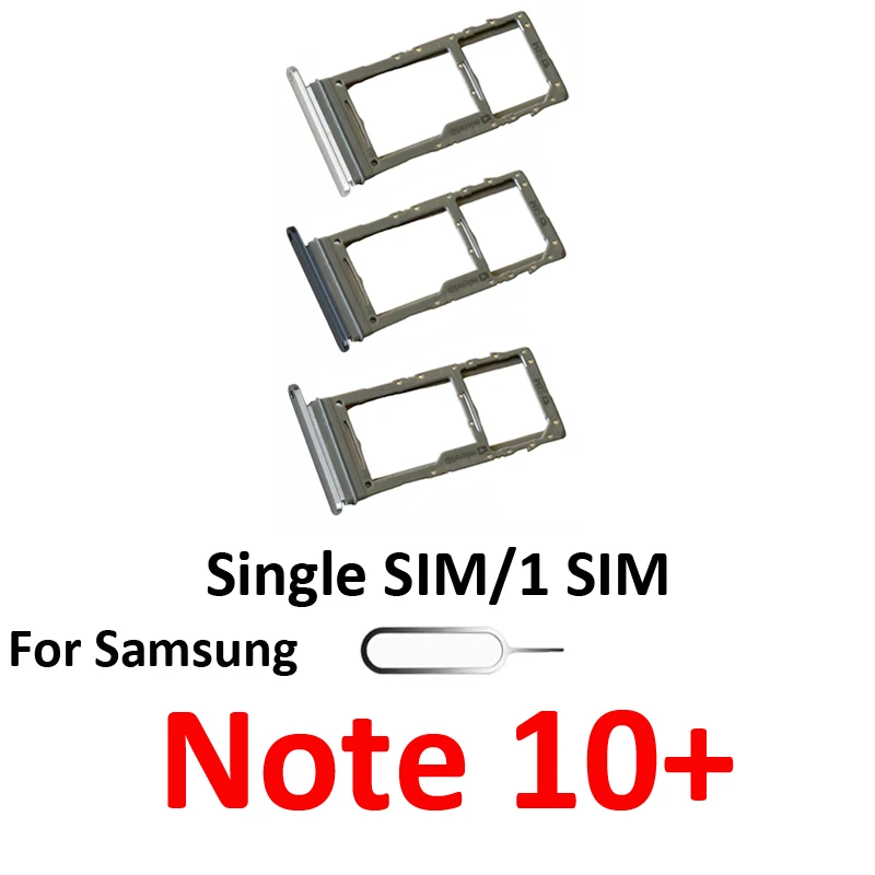 For Samsung Galaxy Note 10+ 10 Plus N975 N976 Phone SIM Card Tray Micro SD Chip Slot Holder Pocket Parts Single Dual SIM Black image 4